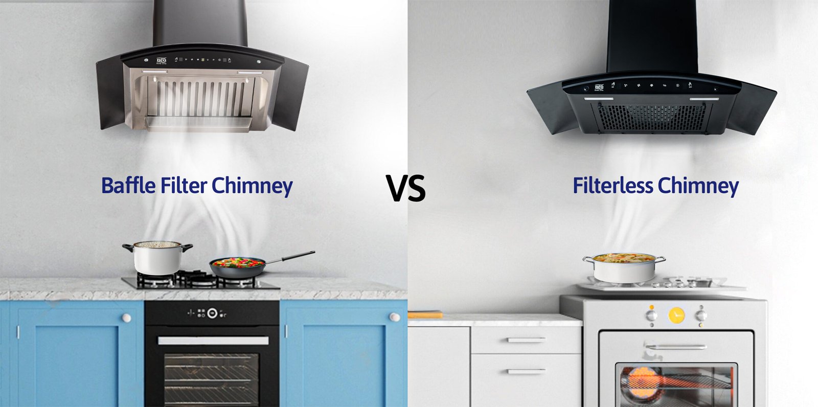 Filterless vs Baffle Filter Chimney : Which Should You Buy for Indian Cooking?