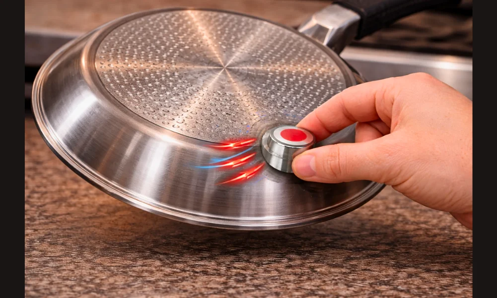 Magnet test on cookware base showing induction compatibility for Indian kitchen vessels